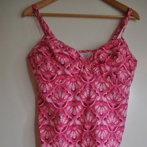Land's End Pink Swim Tankini Top